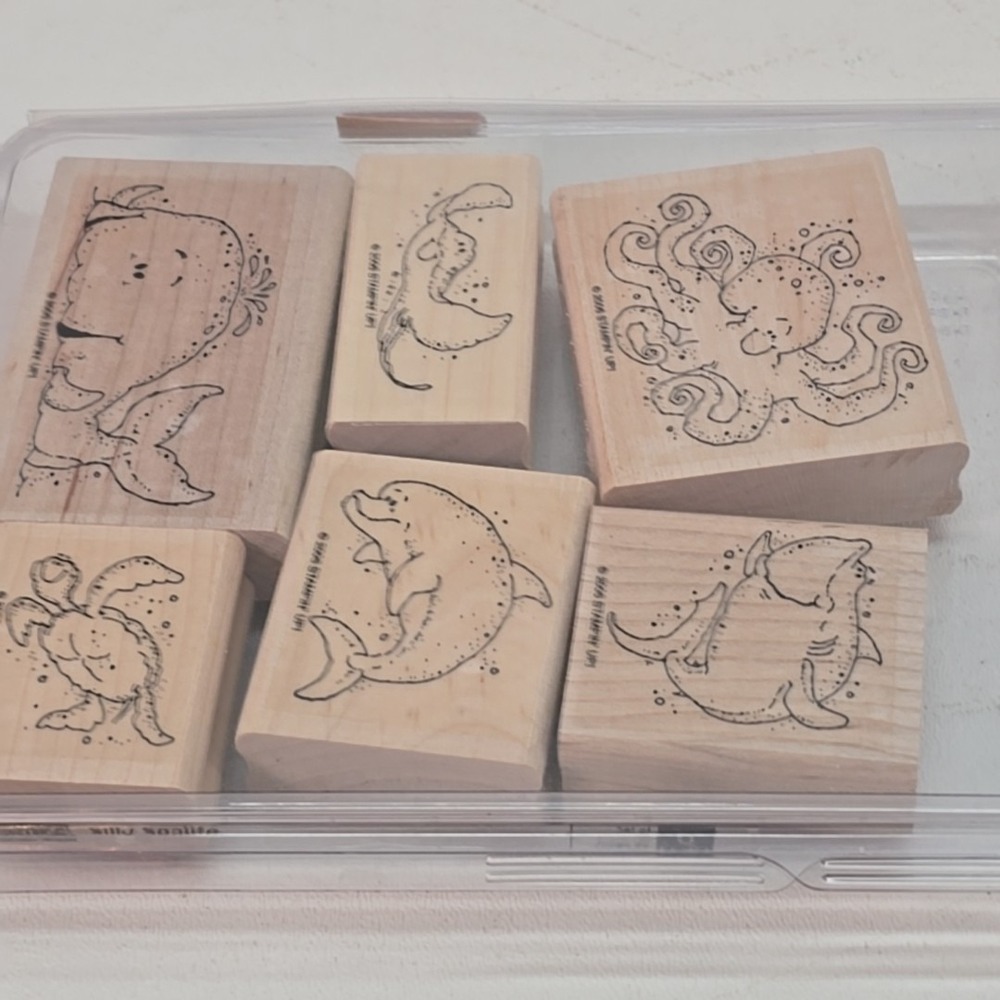 Stampin' Up 2006 ~ 6 pc "SILLY SEA LIFE STAMPS" used